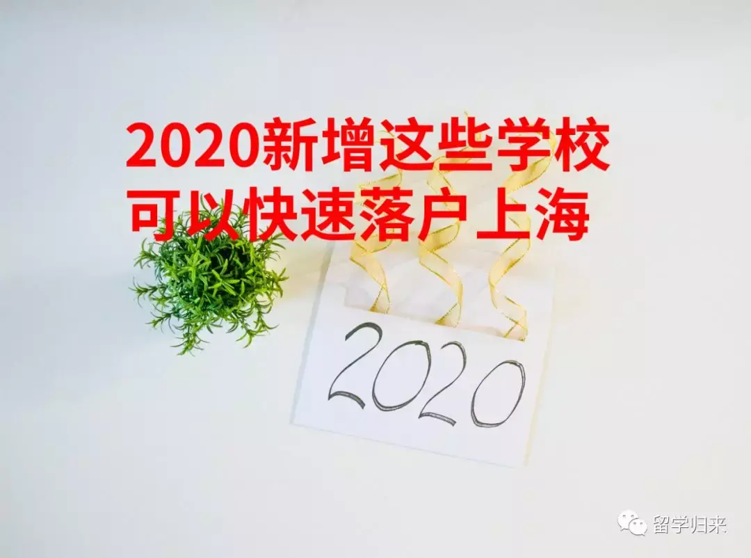 2020新增这些学校可以快速落户上海