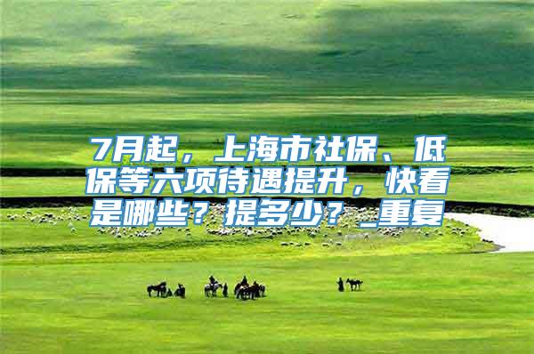 7月起，上海市社保、低保等六项待遇提升，快看是哪些？提多少？_重复