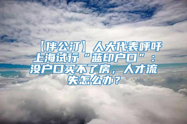 【伴公汀】人大代表呼吁上海试行“蓝印户口”：没户口买不了房，人才流失怎么办？