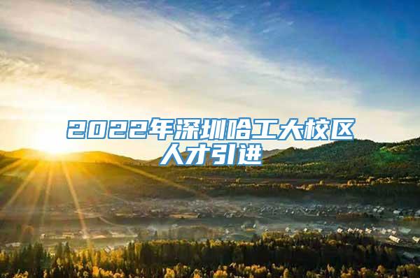 2022年深圳哈工大校区人才引进
