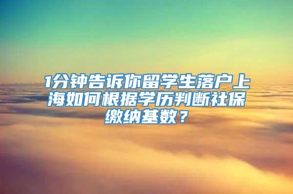 1分钟告诉你留学生落户上海如何根据学历判断社保缴纳基数？