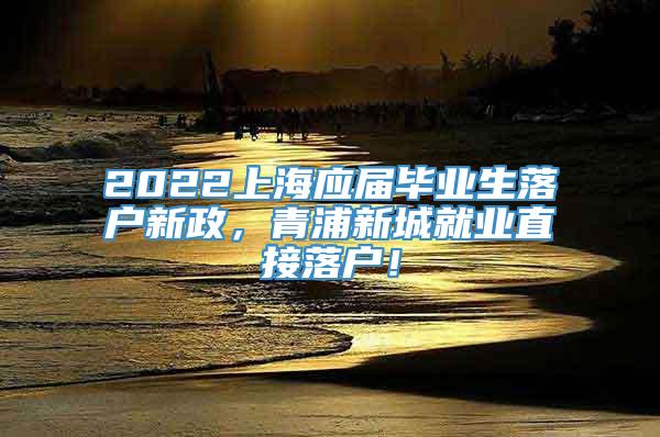 2022上海应届毕业生落户新政，青浦新城就业直接落户！