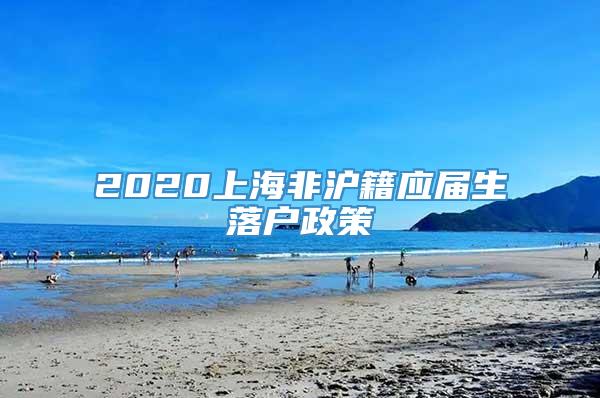 2020上海非沪籍应届生落户政策