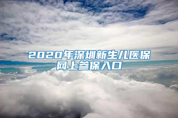 2020年深圳新生儿医保网上参保入口