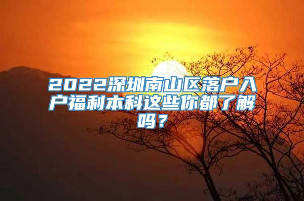 2022深圳南山区落户入户福利本科这些你都了解吗？