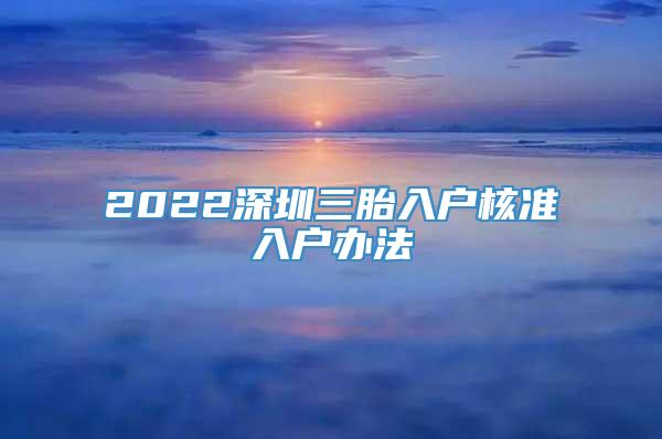 2022深圳三胎入户核准入户办法