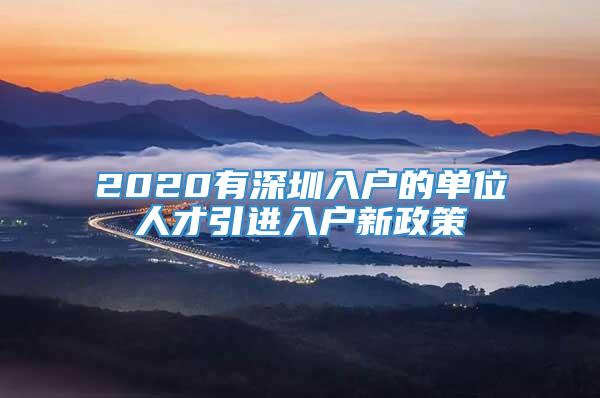 2020有深圳入户的单位人才引进入户新政策