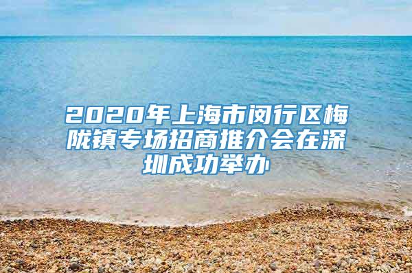 2020年上海市闵行区梅陇镇专场招商推介会在深圳成功举办