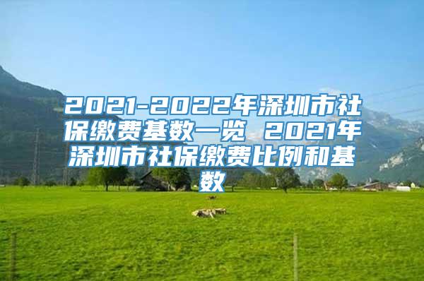2021-2022年深圳市社保缴费基数一览 2021年深圳市社保缴费比例和基数