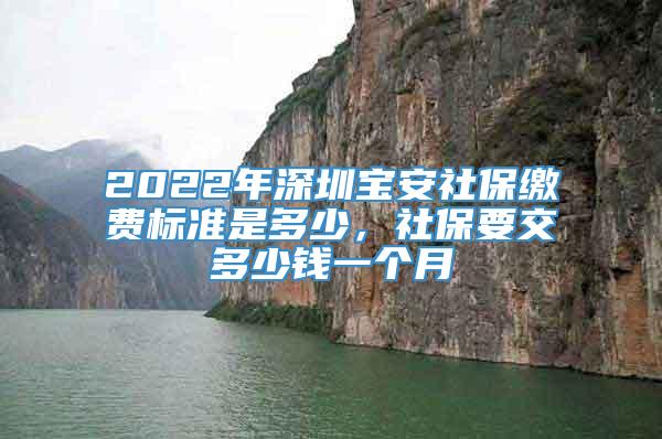 2022年深圳宝安社保缴费标准是多少，社保要交多少钱一个月