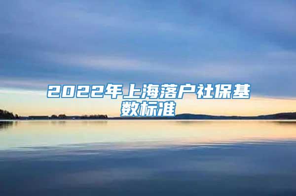 2022年上海落户社保基数标准