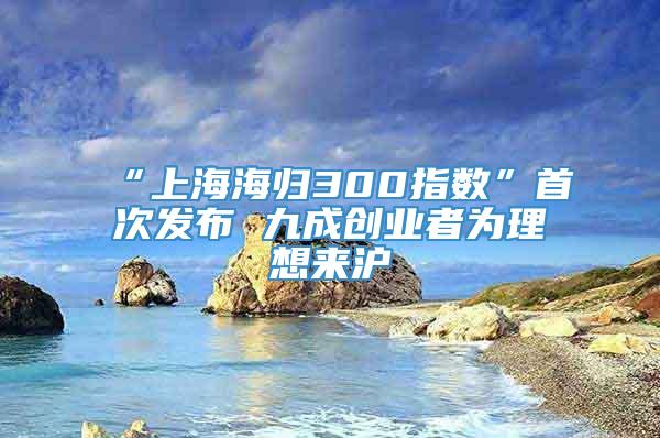 “上海海归300指数”首次发布 九成创业者为理想来沪