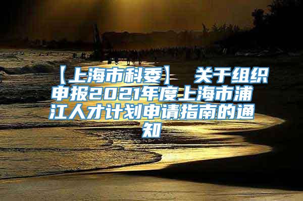 【上海市科委】 关于组织申报2021年度上海市浦江人才计划申请指南的通知