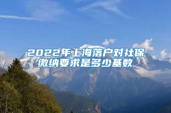2022年上海落户对社保缴纳要求是多少基数