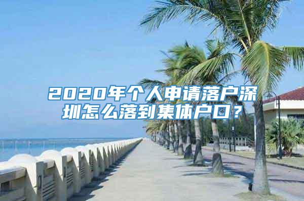 2020年个人申请落户深圳怎么落到集体户口？