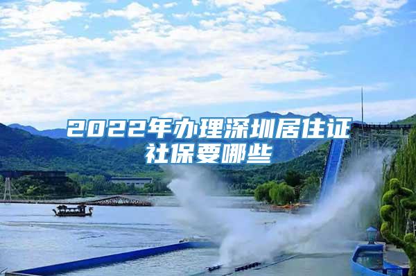 2022年办理深圳居住证社保要哪些