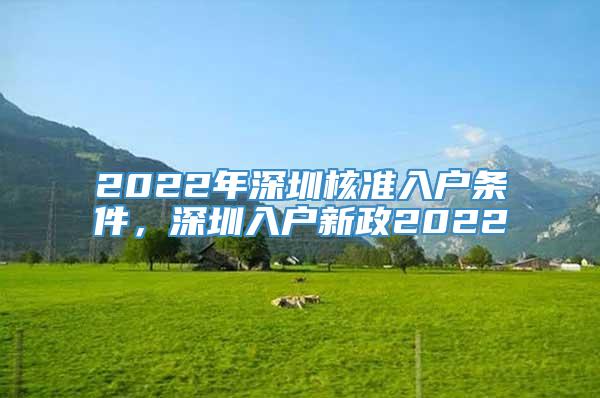 2022年深圳核准入户条件，深圳入户新政2022