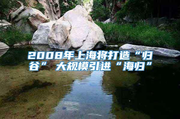 2008年上海将打造“归谷”　大规模引进“海归”