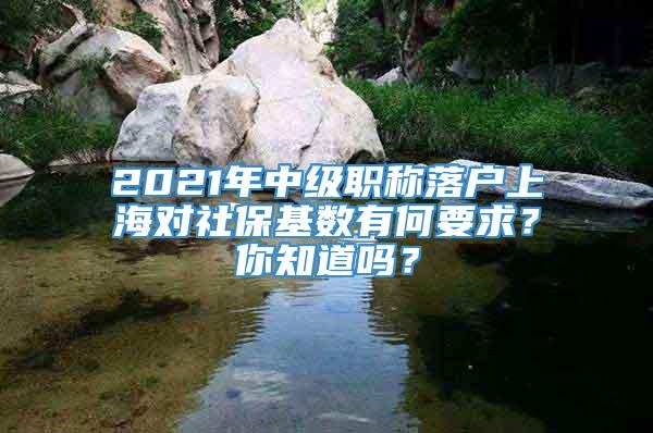 2021年中级职称落户上海对社保基数有何要求？你知道吗？