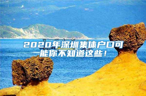2020年深圳集体户口可能你不知道这些！