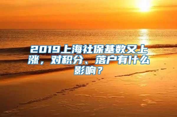 2019上海社保基数又上涨，对积分、落户有什么影响？