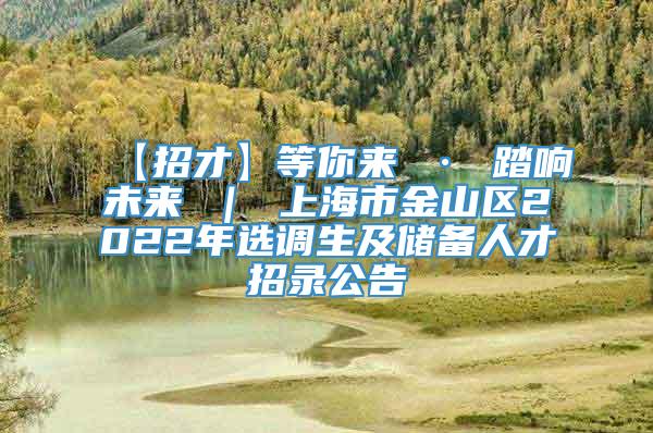 【招才】等你来 · 踏响未来 ｜ 上海市金山区2022年选调生及储备人才招录公告