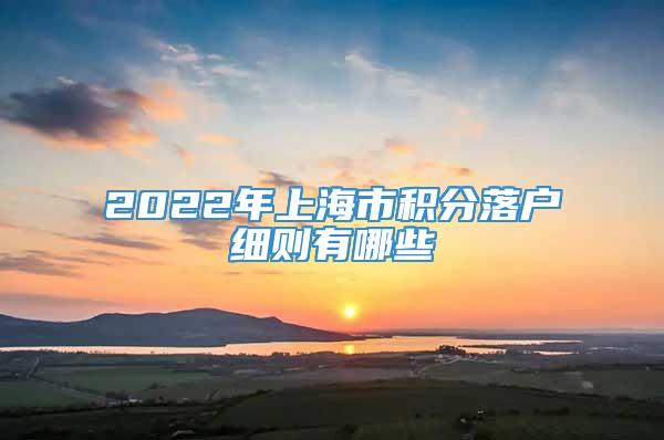 2022年上海市积分落户细则有哪些
