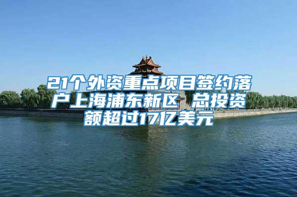 21个外资重点项目签约落户上海浦东新区 总投资额超过17亿美元