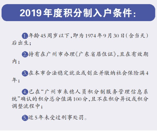 2019年度广州市积分入户10月8日起接受申请 指标共7000个