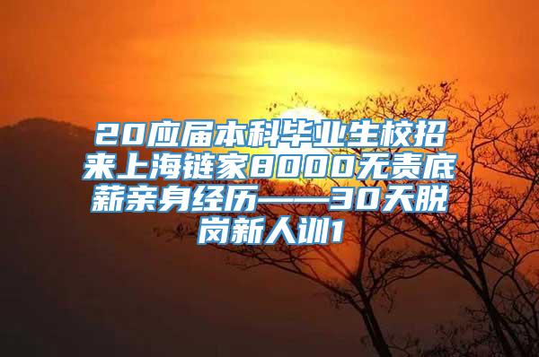 20应届本科毕业生校招来上海链家8000无责底薪亲身经历——30天脱岗新人训1