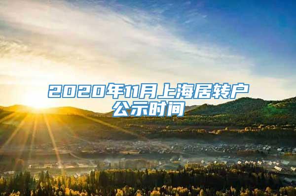 2020年11月上海居转户公示时间