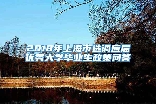 2018年上海市选调应届优秀大学毕业生政策问答