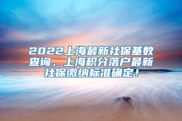 2022上海最新社保基数查询，上海积分落户最新社保缴纳标准确定！