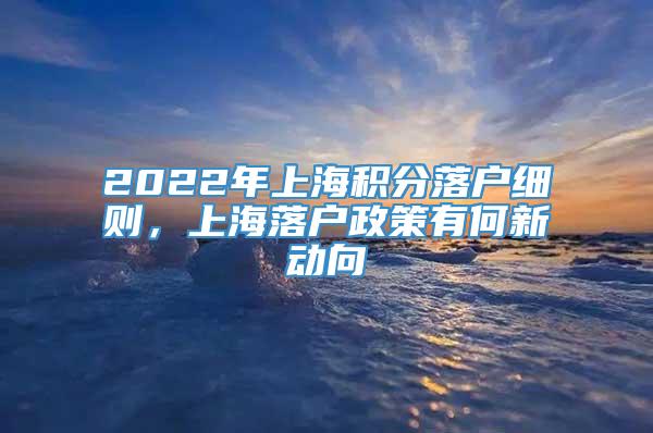 2022年上海积分落户细则，上海落户政策有何新动向