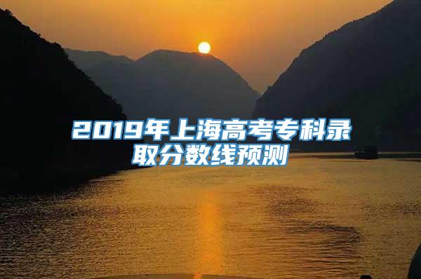 2019年上海高考专科录取分数线预测