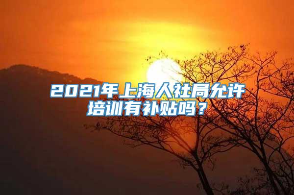 2021年上海人社局允许培训有补贴吗？