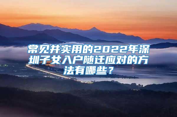 常见并实用的2022年深圳子女入户随迁应对的方法有哪些？