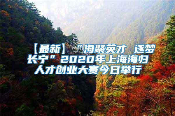 【最新】“海聚英才 逐梦长宁”2020年上海海归人才创业大赛今日举行