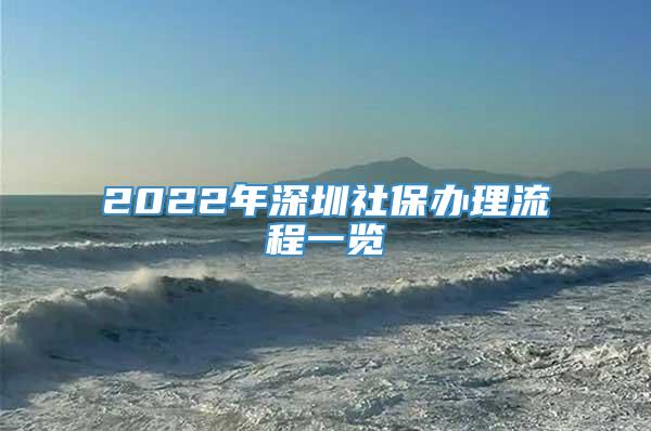 2022年深圳社保办理流程一览