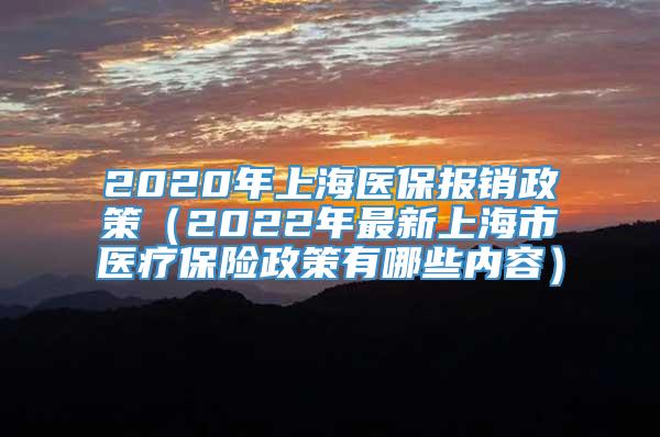 2020年上海医保报销政策（2022年最新上海市医疗保险政策有哪些内容）