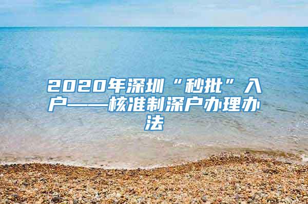 2020年深圳“秒批”入户——核准制深户办理办法