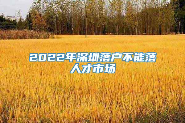 2022年深圳落户不能落人才市场