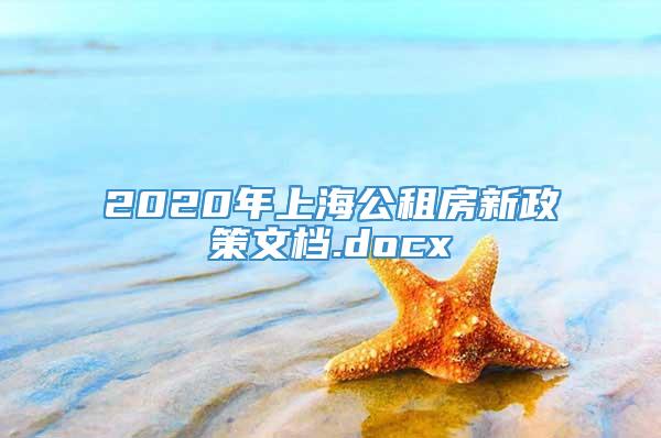 2020年上海公租房新政策文档.docx