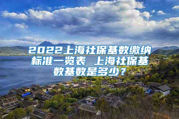 2022上海社保基数缴纳标准一览表 上海社保基数基数是多少？