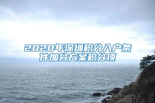 2020年深圳积分入户条件加分方案积分项