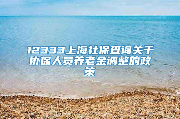 12333上海社保查询关于协保人员养老金调整的政策