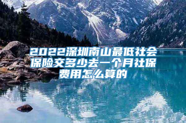 2022深圳南山最低社会保险交多少去一个月社保费用怎么算的