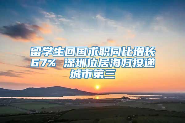 留学生回国求职同比增长67% 深圳位居海归投递城市第三
