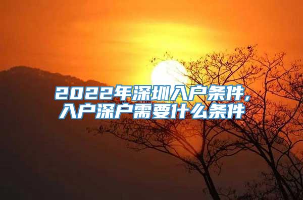 2022年深圳入户条件,入户深户需要什么条件