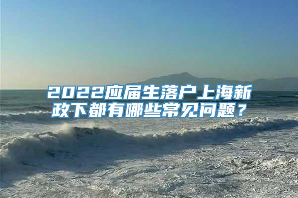 2022应届生落户上海新政下都有哪些常见问题？